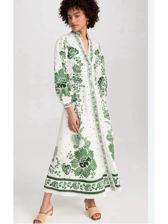 FARM Rio Dresses & Skirts - Women's FARM Rio White Green Floral Maxi Dress XS